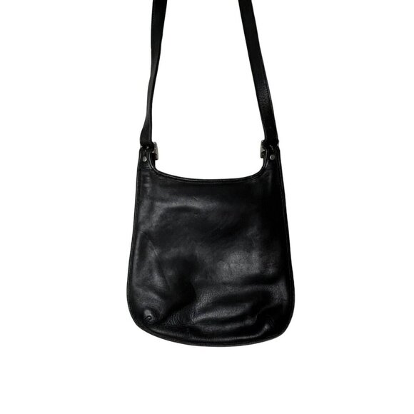 Coach‎ 9131 Vintage Small Saddle Hippie Boho Flap Crossbody Bag Black Leather - Picture 6 of 8
